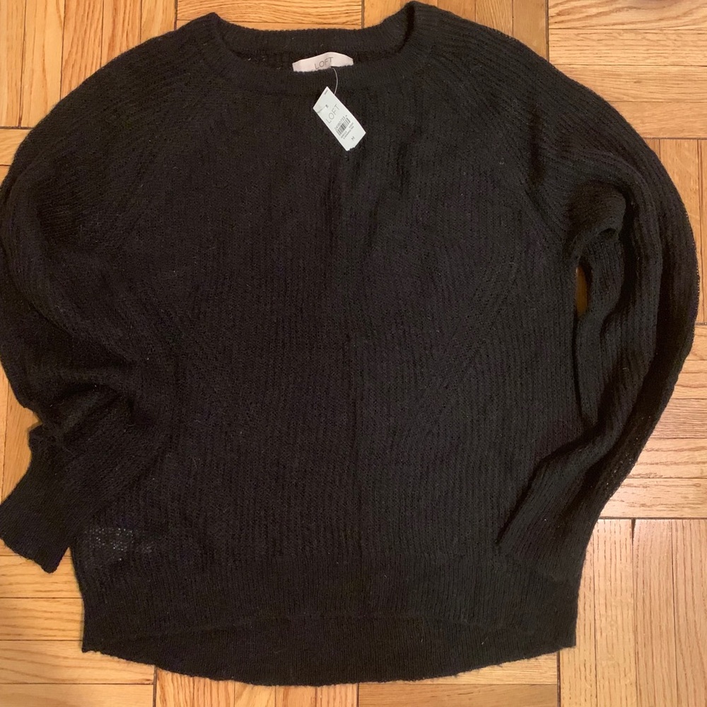 NWT Loft black wool-blend sweater